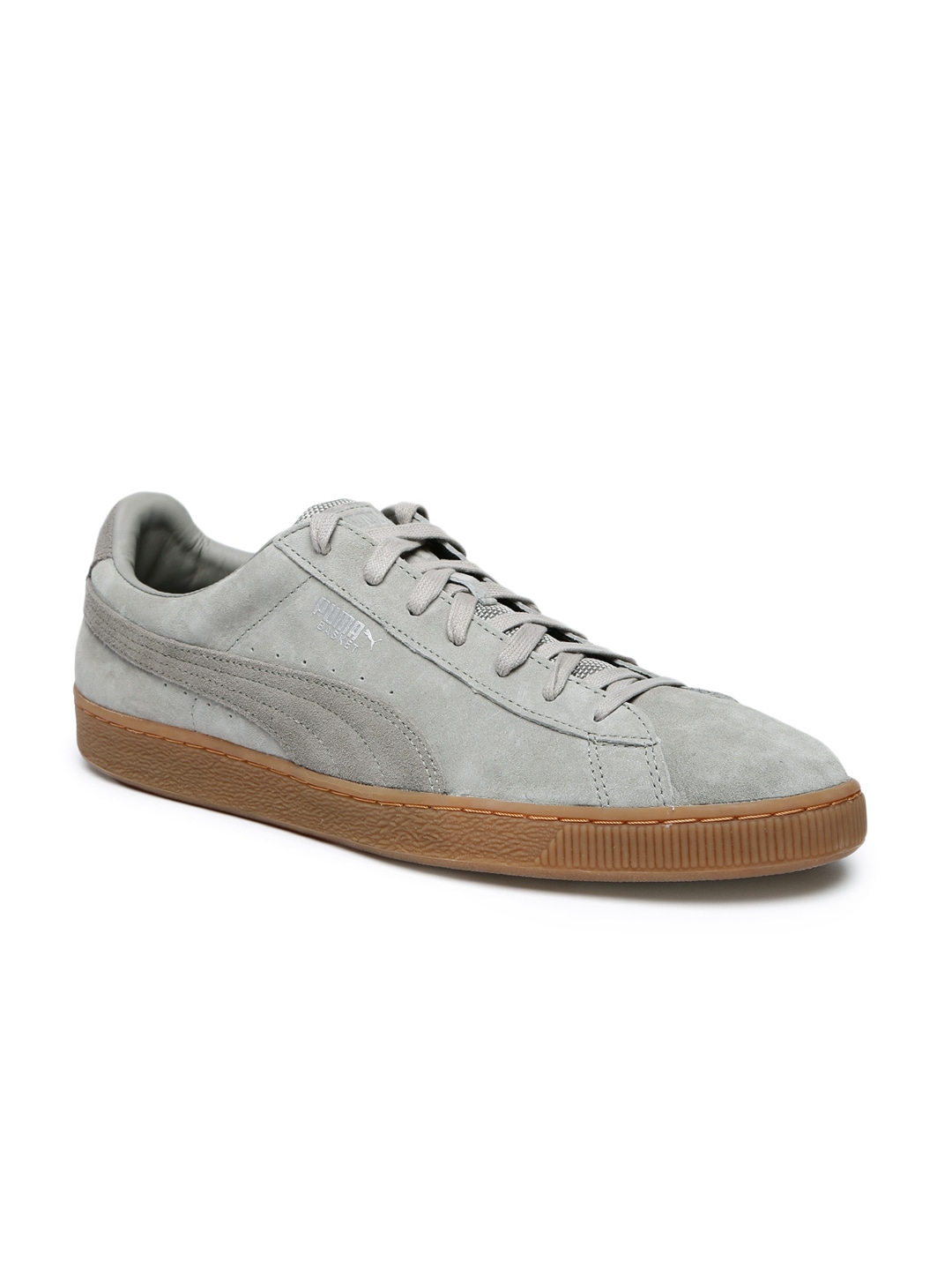 Puma Unisex Grey Basket Classic Weatherproof Suede Sneakers