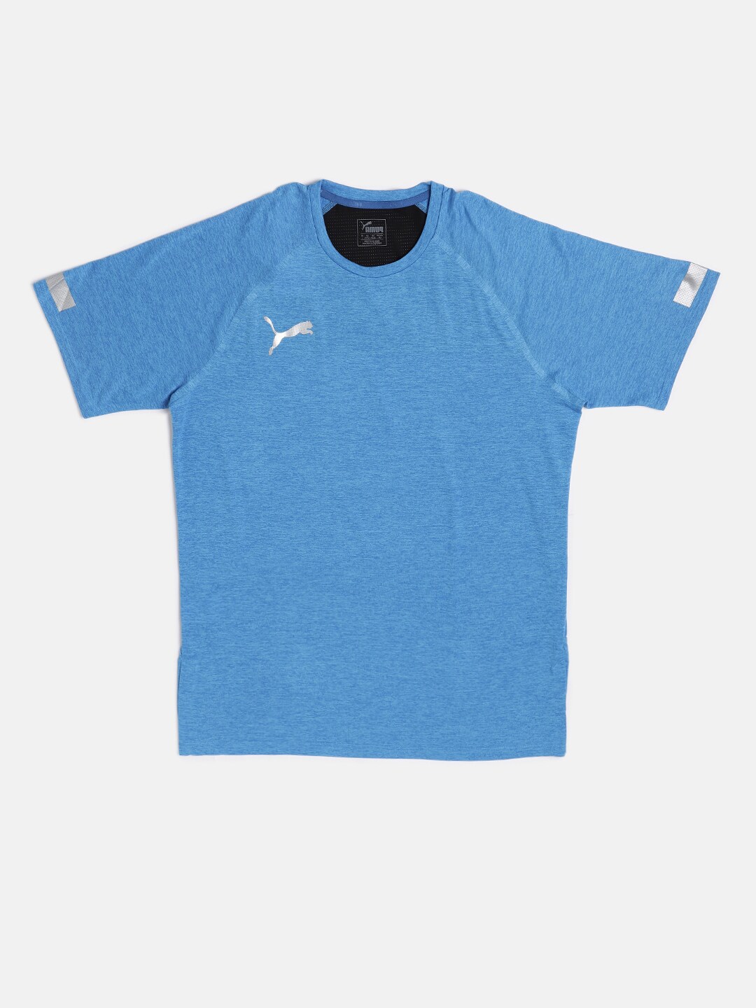 Puma Men Blue Solid BND Tech SS Round Neck T-shirt