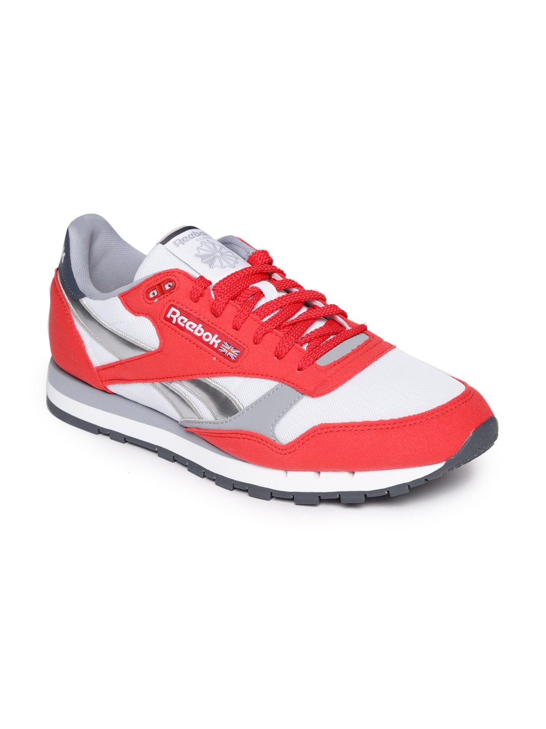 Reebok Classic Men Red  White CL Leather RSP Colourblocked Sneakers