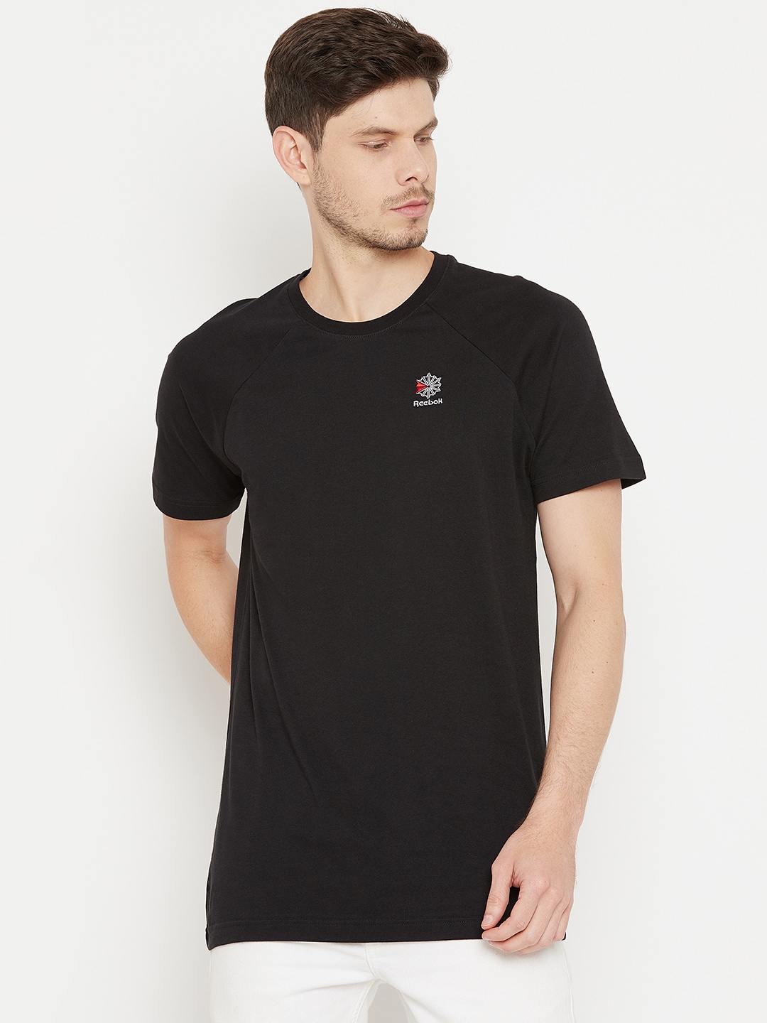 Reebok Classic Black Solid AC Longer T-Shirt