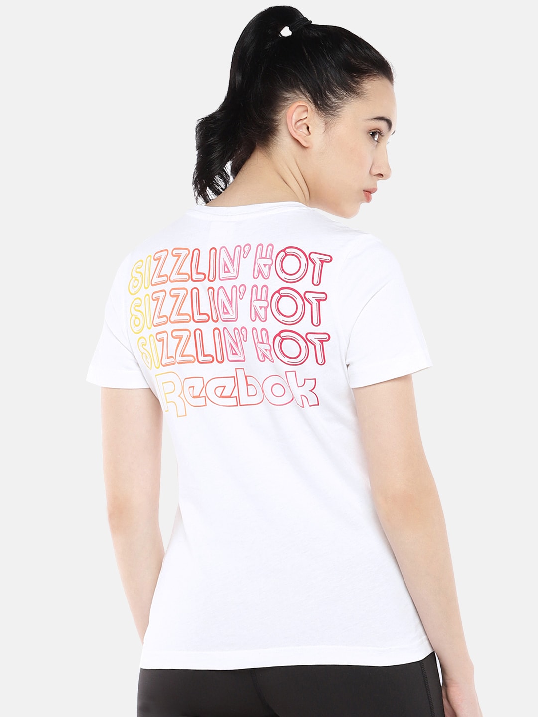 Reebok Classic Women White Back Printed GRAPHIC WOM T-shirt