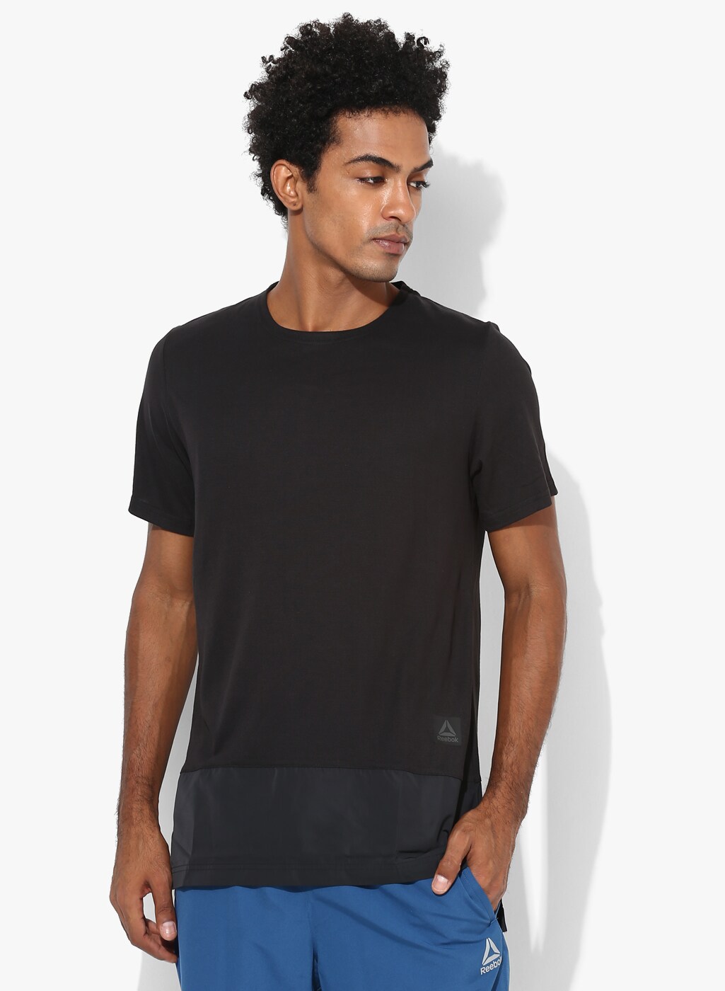 Ts Tech Black Solid Round Neck T-Shirt