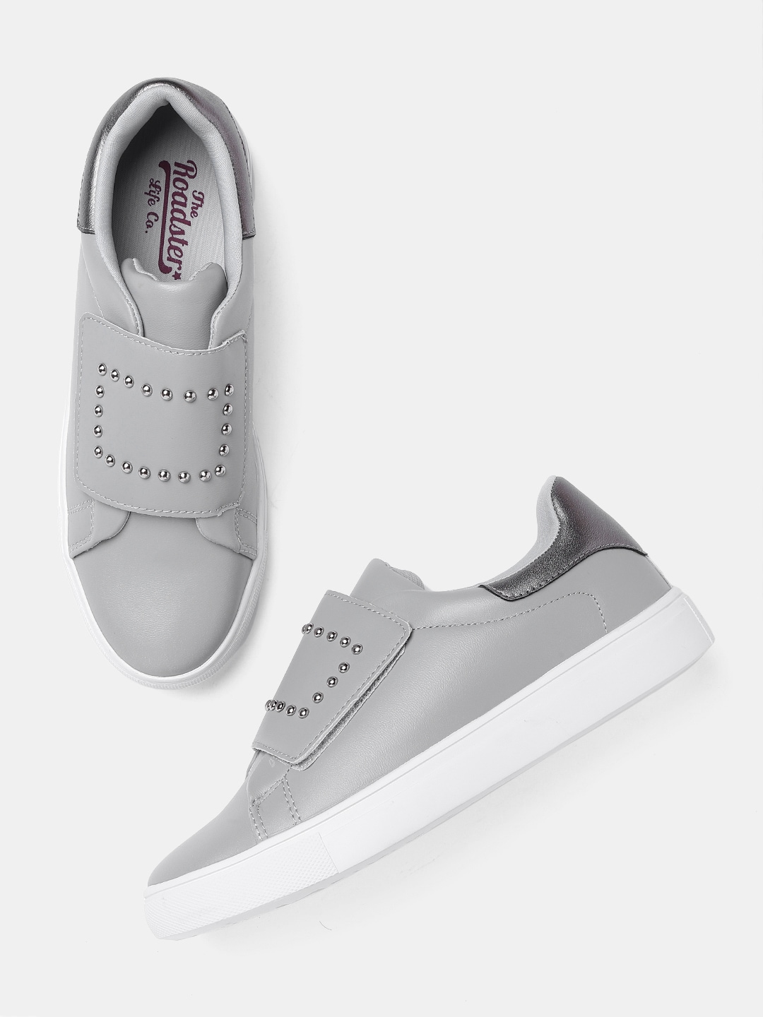 Roadster Women Grey Slip-On Sneakers