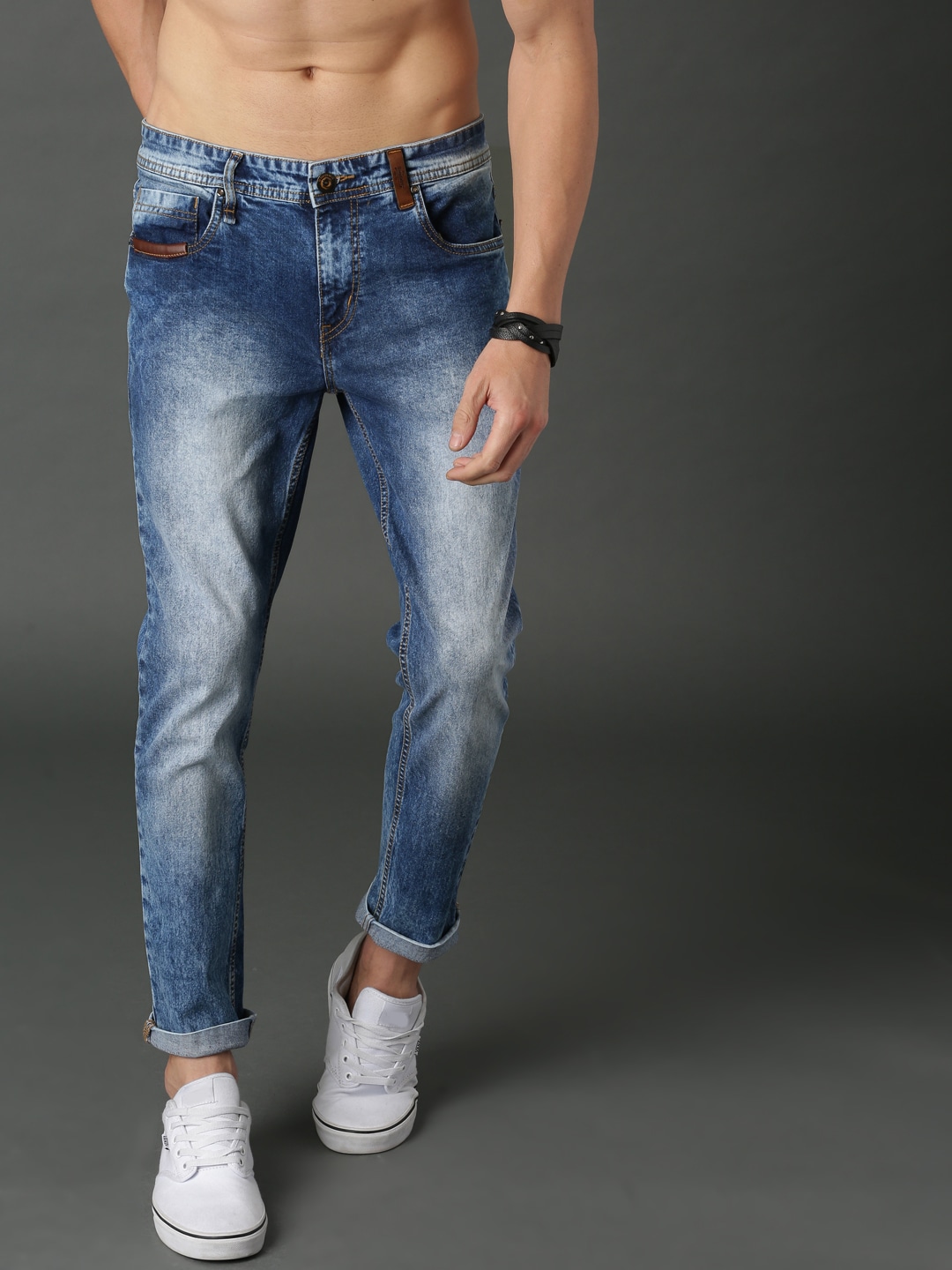 Roadster Men Blue Skinny Fit Mid-Rise Clean Look Stretchable Jeans