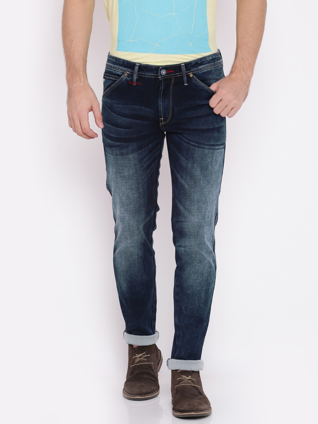 Solly Jeans Co. by Allen Solly Men Blue Skinny Fit Low-Rise Clean Look Jeans