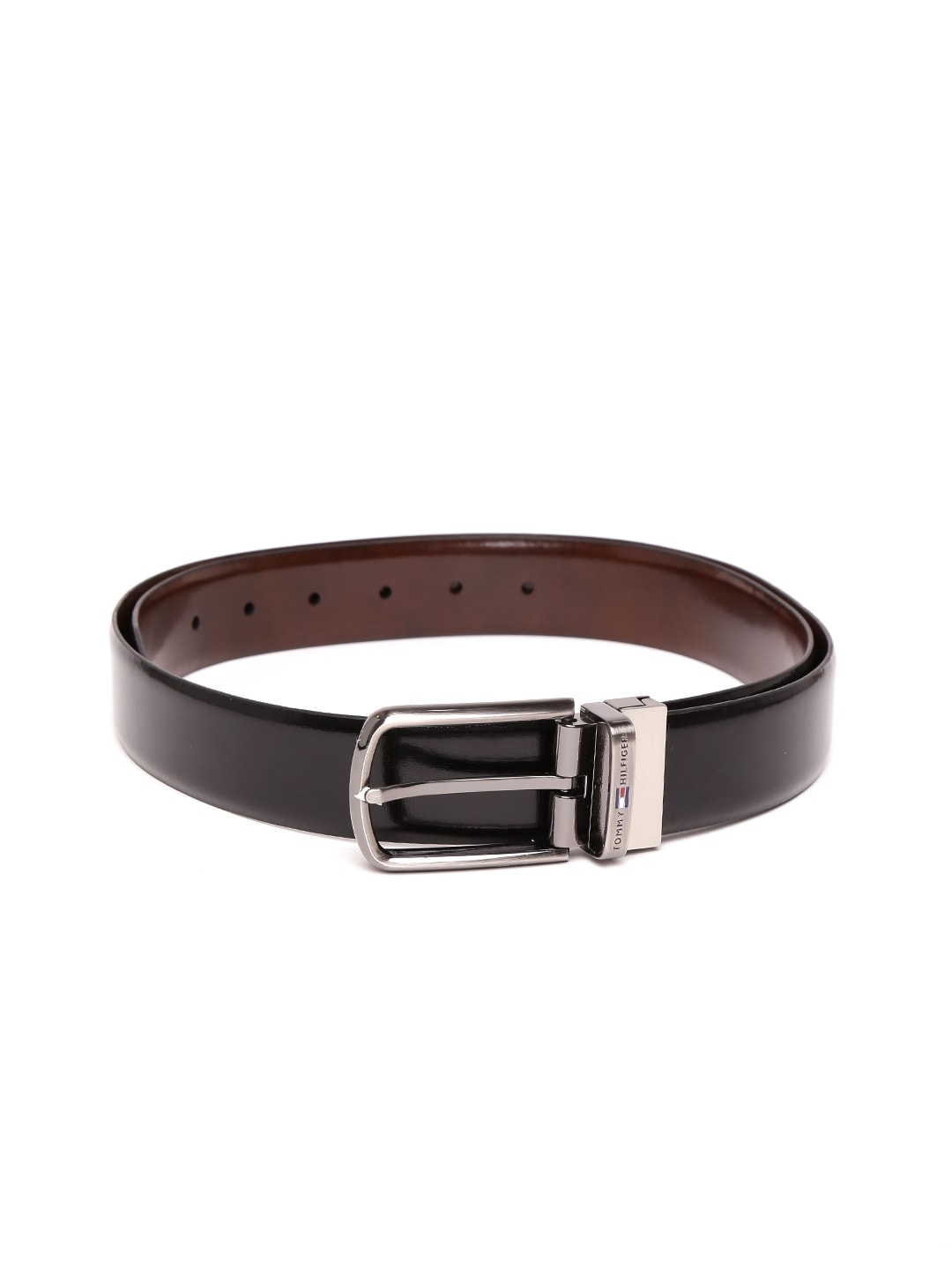 Tommy Hilfiger Men Black  Brown Solid Reversible Belt