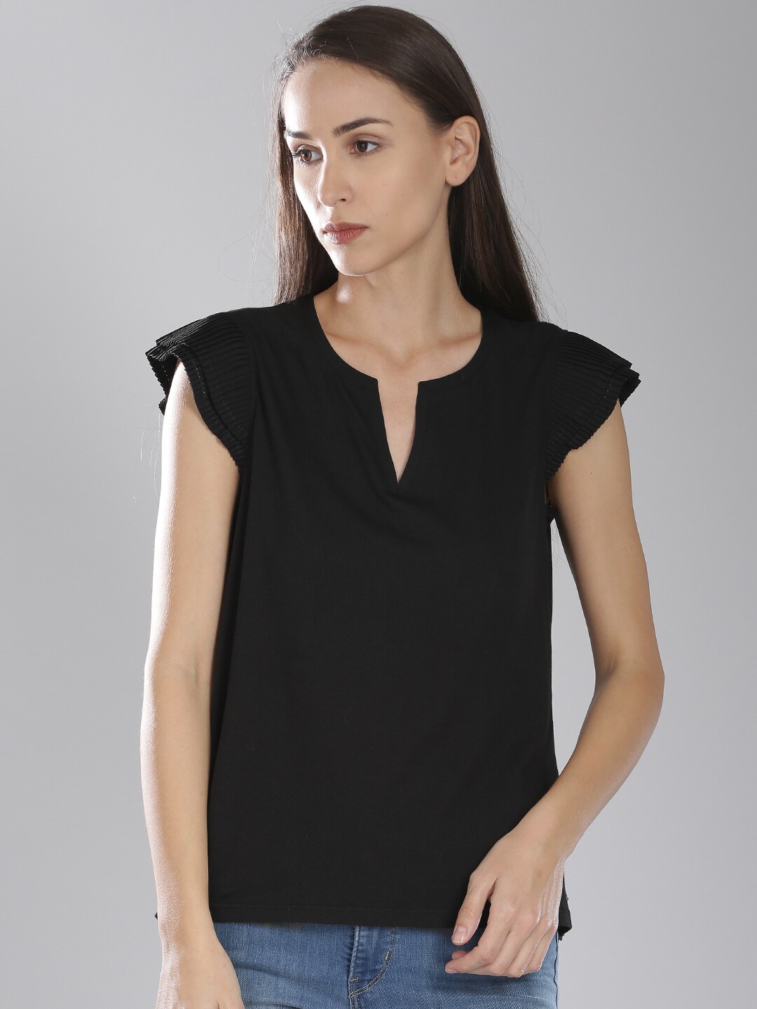 Tommy Hilfiger Women Black Solid Top