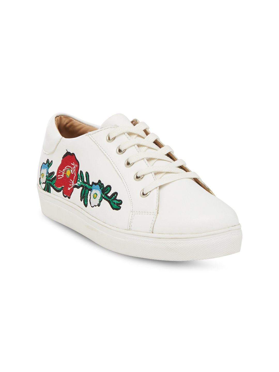 20Dresses Women White Sneakers with Floral Applique