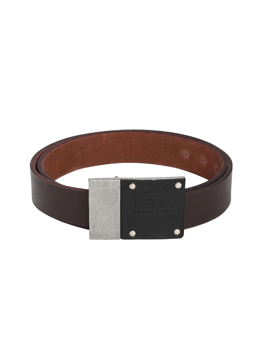 United Colors of Benetton Men Brown Solid Leather Belt