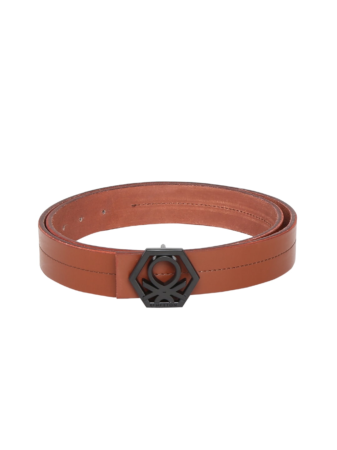 United Colors of Benetton Men Tan Solid Belt