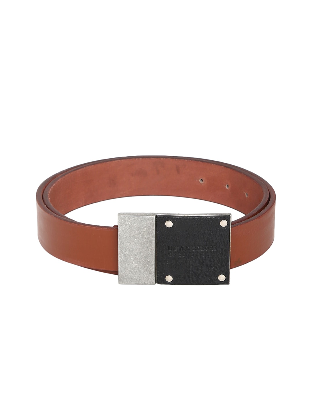 United Colors of Benetton Men Tan Solid Leather Belt