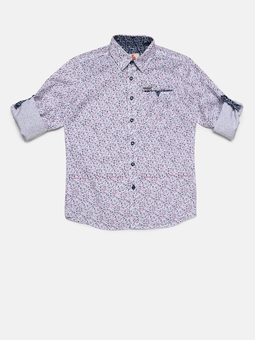 UFO Boys White Printed Casual Shirt