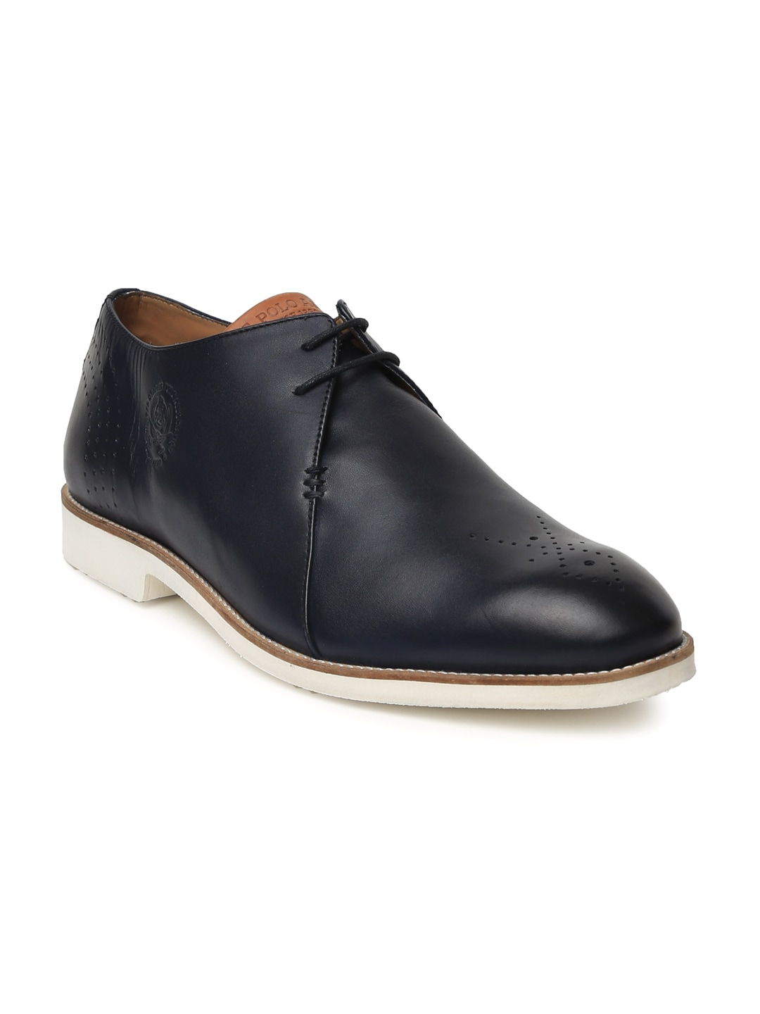 U.S. Polo Assn. Men Navy Mel Leather Derby Shoes