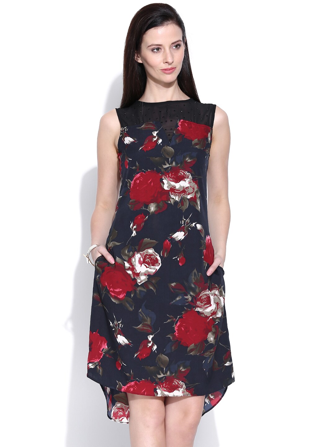 Wills Lifestyle Navy Floral Print Midi Dress