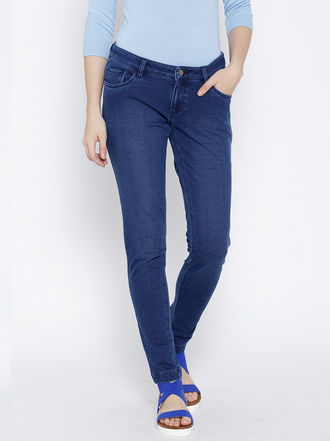 Wills Lifestyle Blue Skinny Fit Jeans