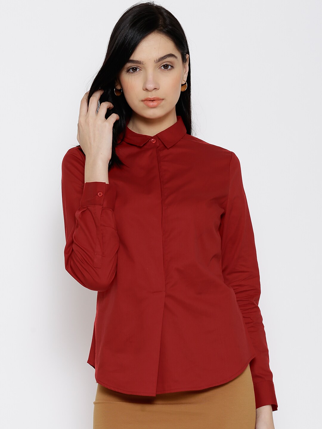 Wills Lifestyle Red Formal Shirt