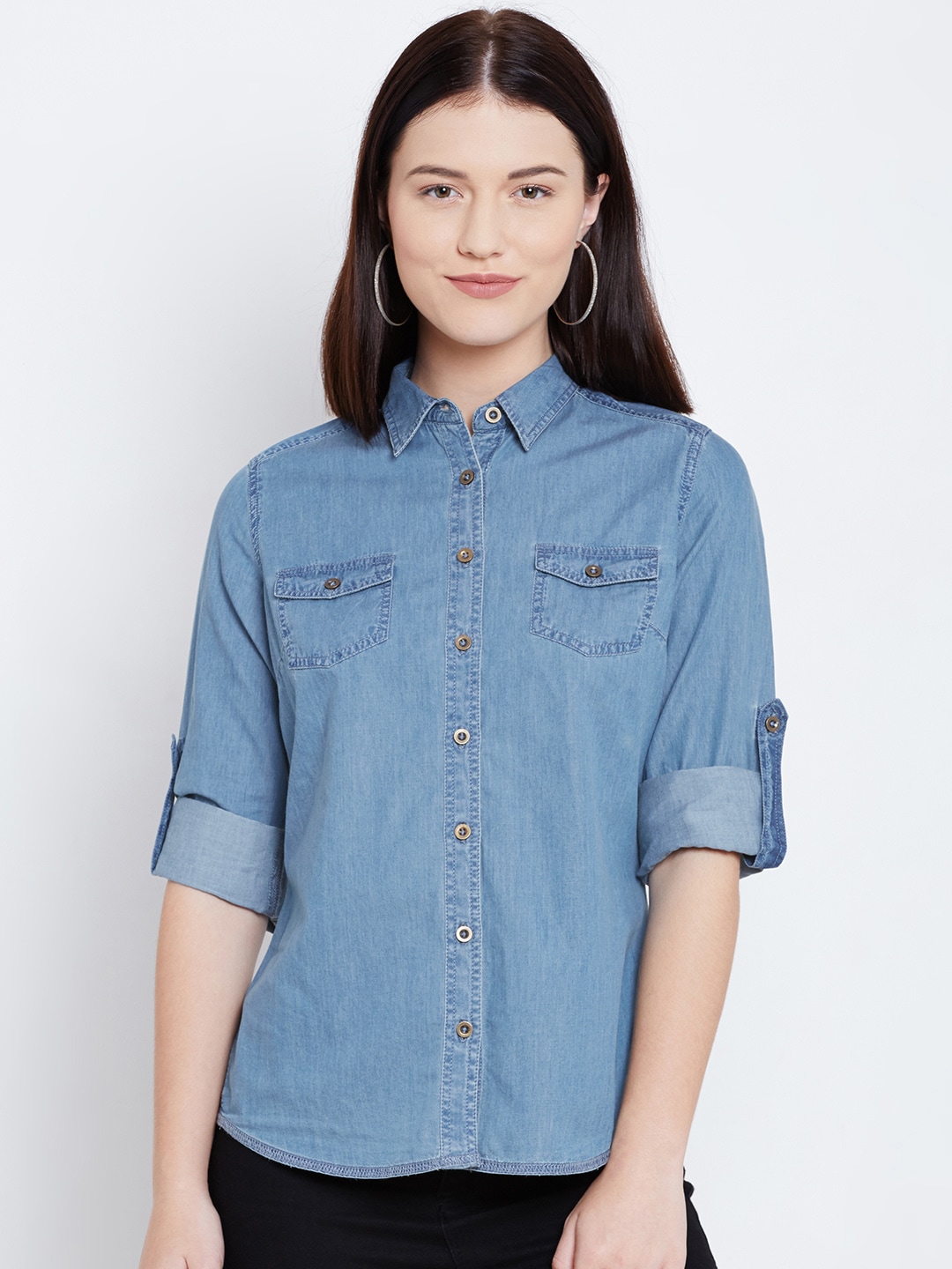 Wills Lifestyle Blue Denim Shirt