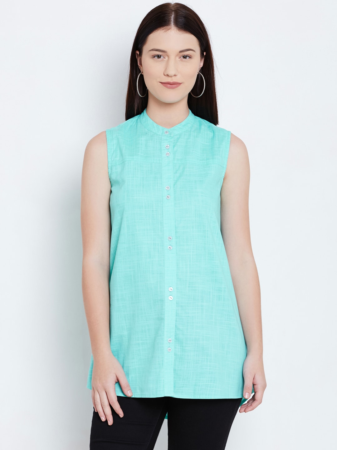 Wills Lifestyle Sea Green Tunic Shirt