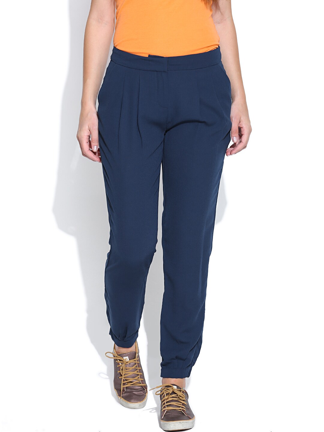 Wills Lifestyle Blue Casual Trousers