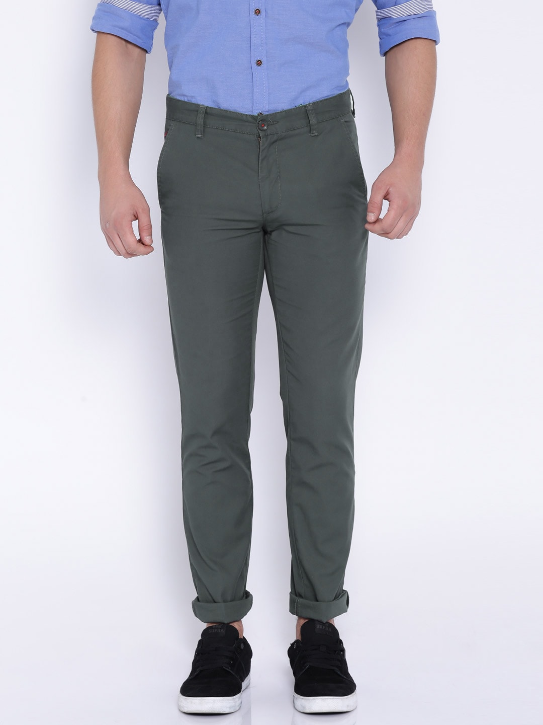Wills Lifestyle Grey Skinny Fit Trousers