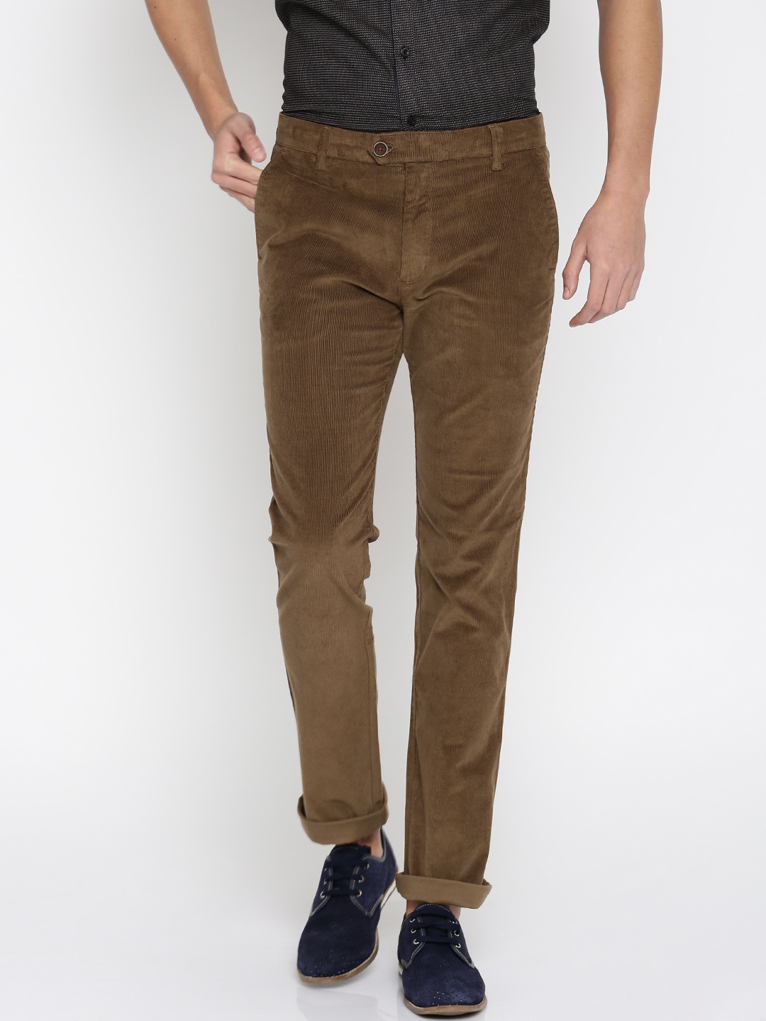 Wills Lifestyle Men Brown Slim Fit Chino Trousers