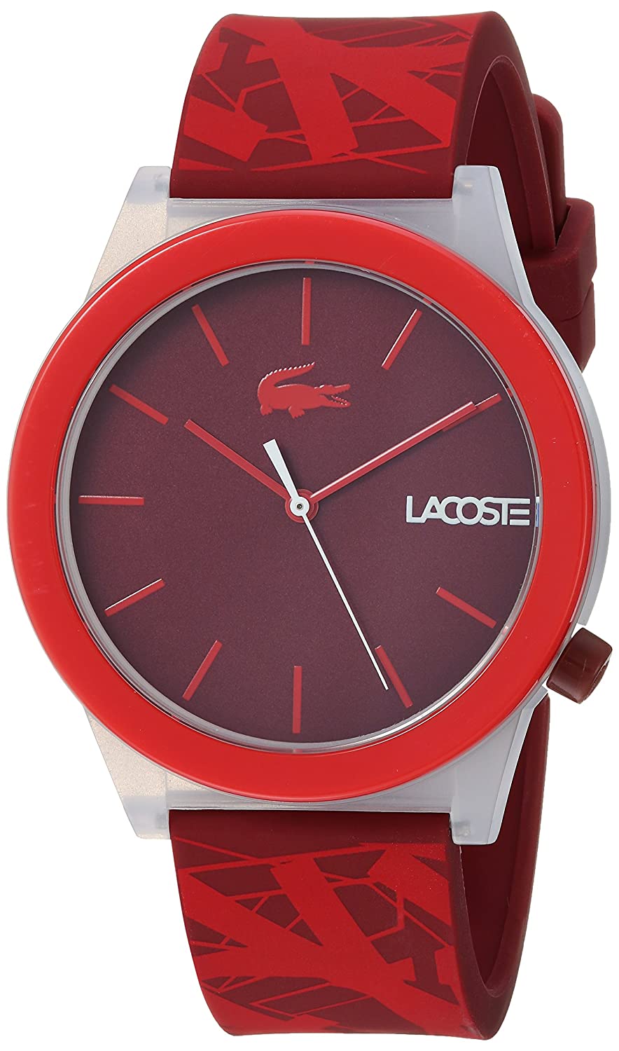 Lacoste Men's 'Motion' Quartz Plastic and Rubber Casual Watch, Color Red