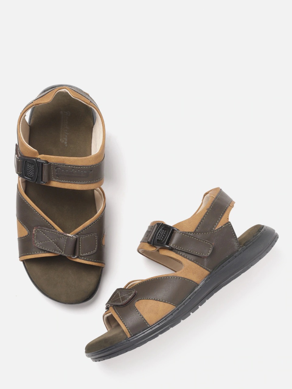 Roadster Men Coffee Brown Solid Comfort Sandals