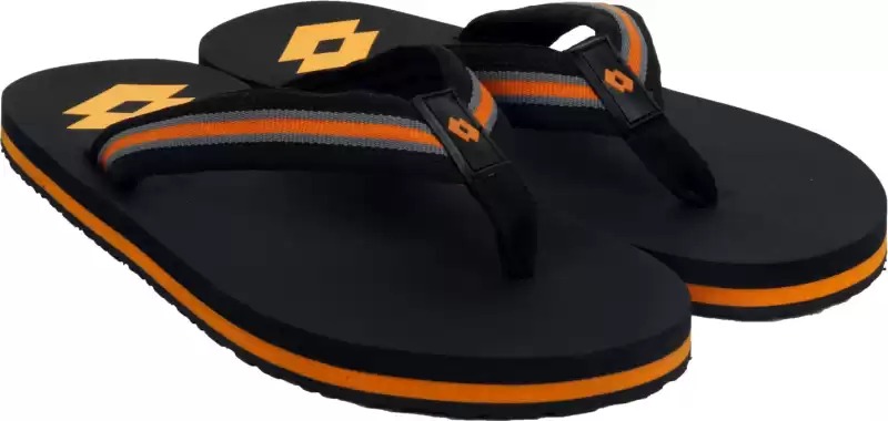 LOTTO  Men's Arizona Black/Orange Slippers