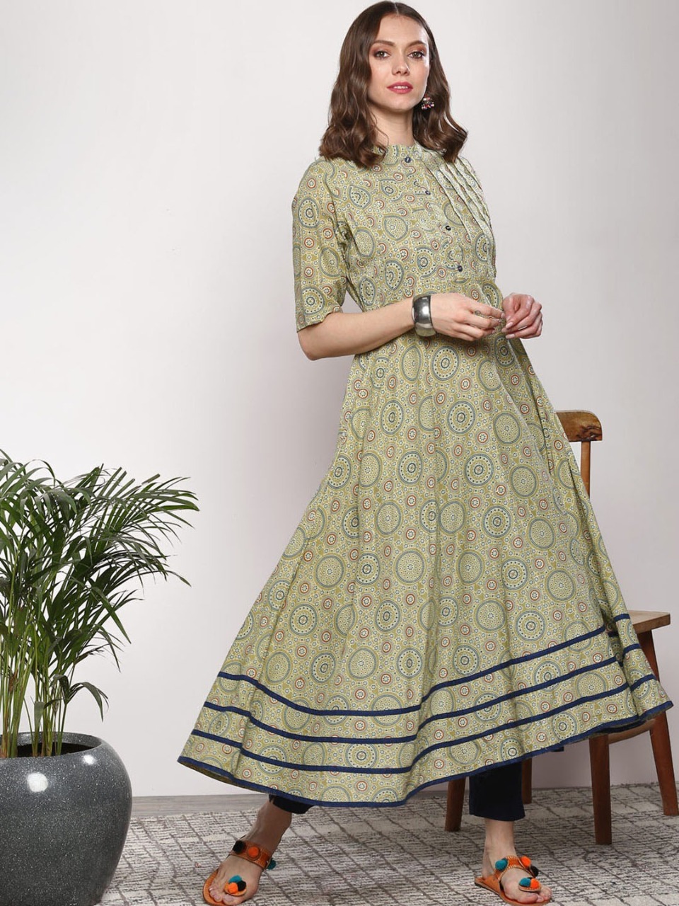 Sangria Women Printed Anarkali Kurta