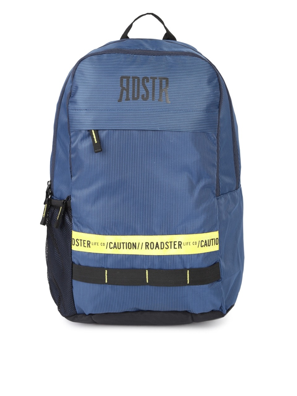 Roadster Unisex Navy Blue & Yellow Printed Wind Breaker Backpack