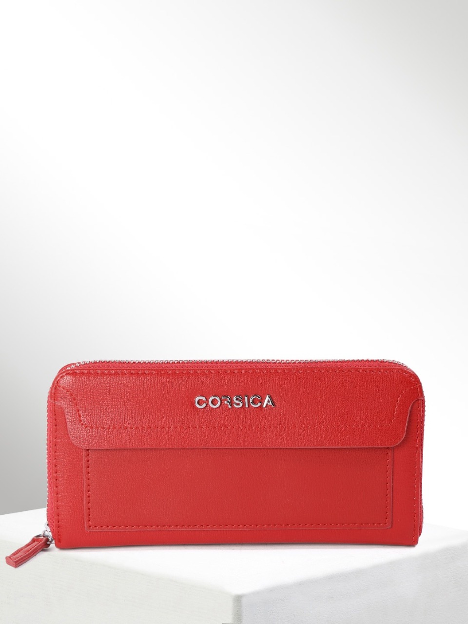 Corsica Women Red Solid Zip Around Clutch