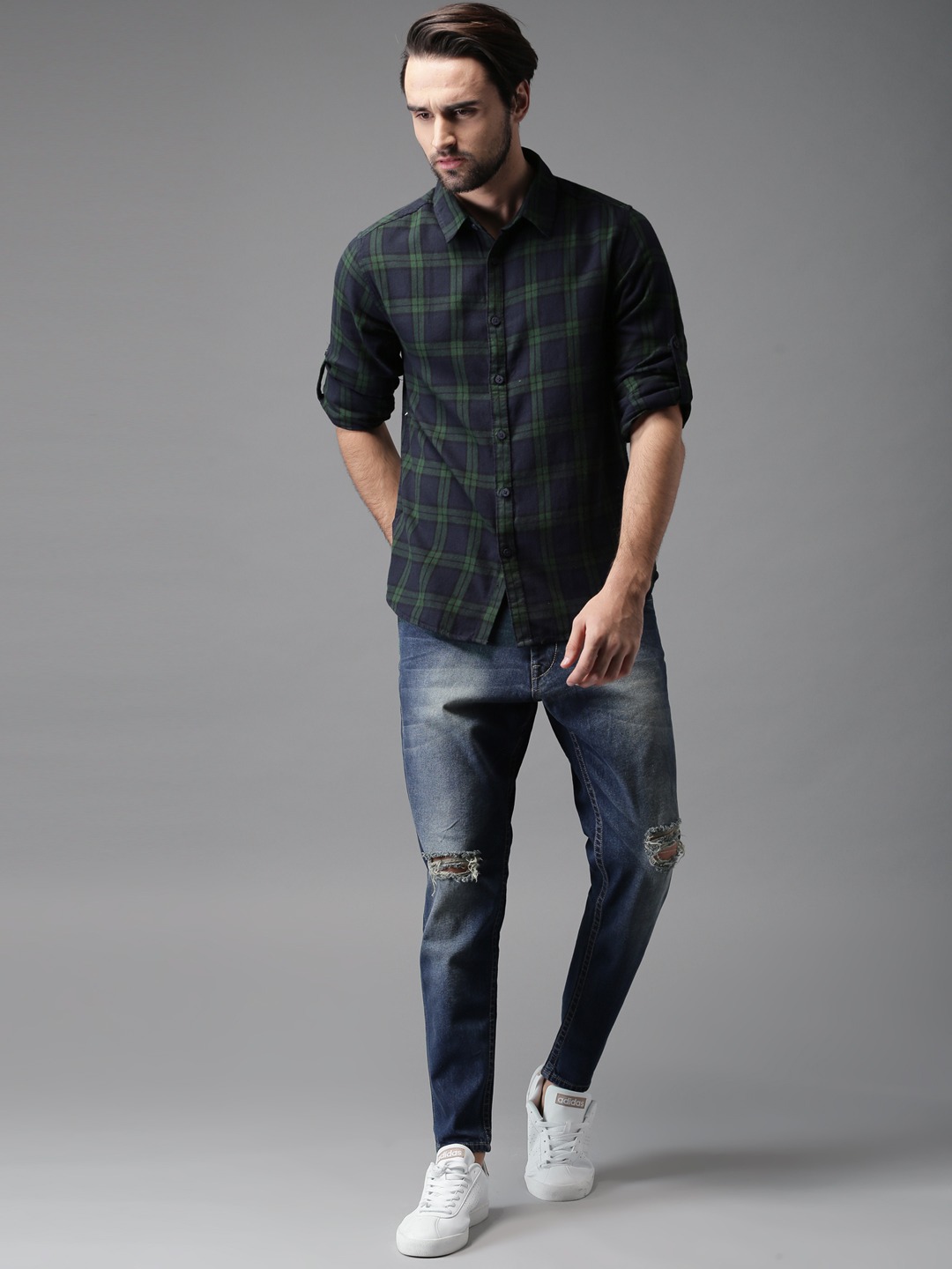 HERE&NOW Men Regular Fit Checked Casual Shirt