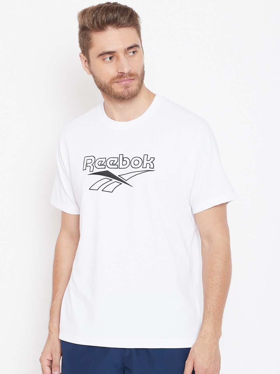 Reebok Classic Unisex White Solid Vector T-shirt