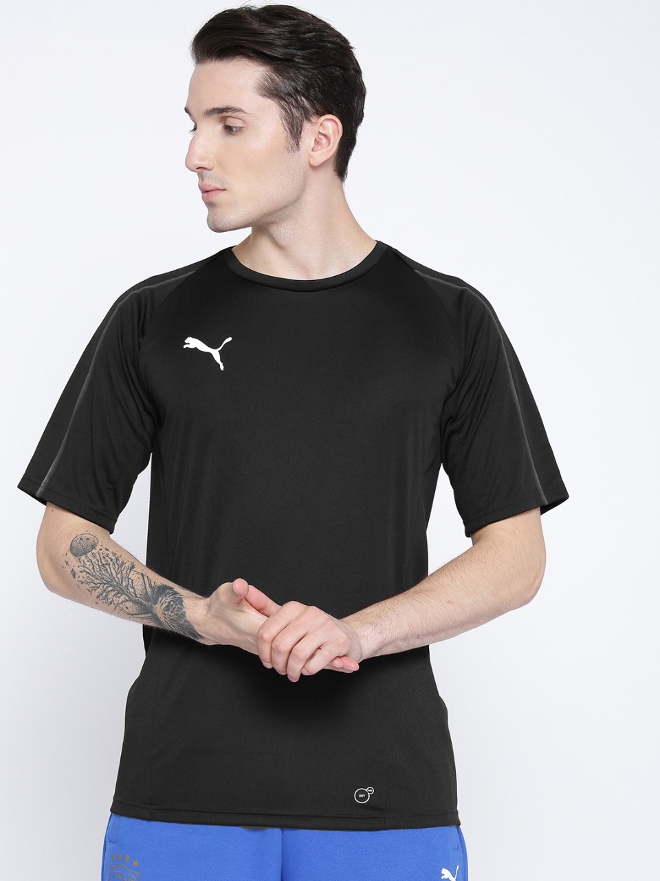 Puma Men Black Solid Final Training Jersey