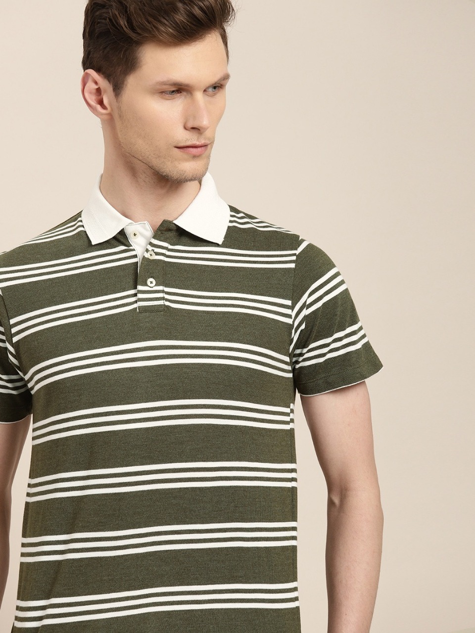 INVICTUS Men Striped Polo Collar T-shirt