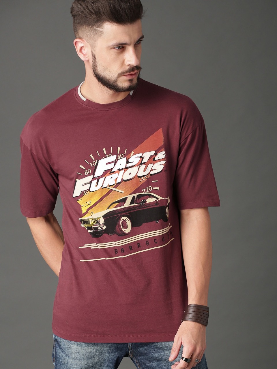 Roadster Fast and Furious Men Printed Round Neck T-shirt