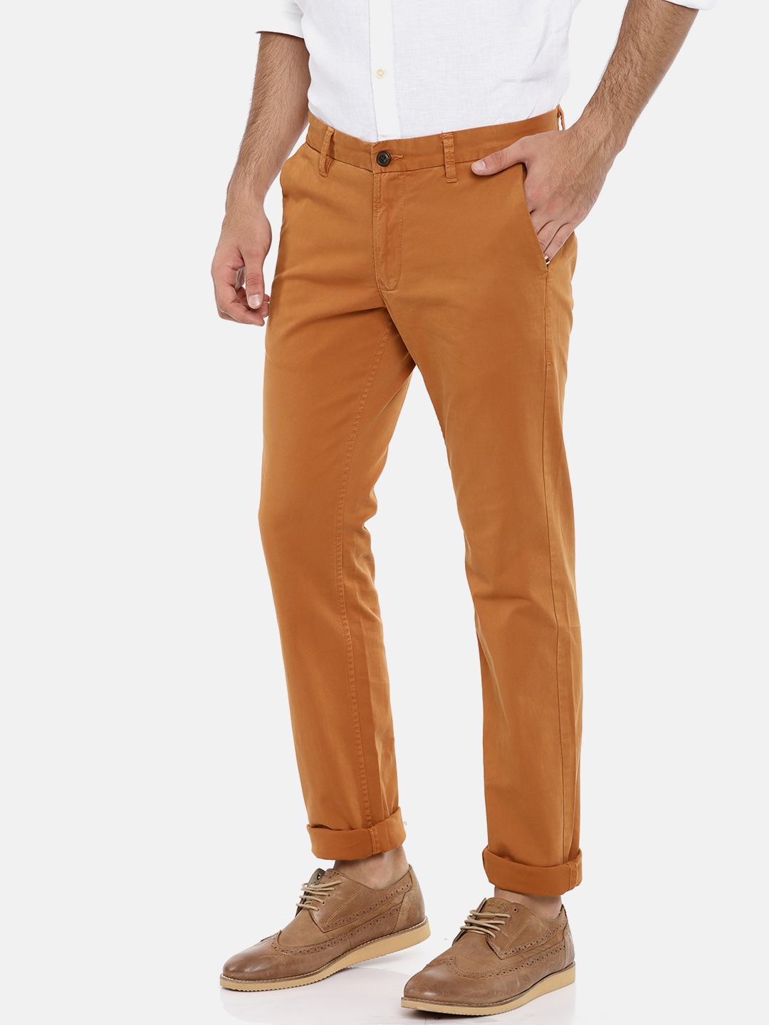 Indian Terrain Men Brooklyn Slim Fit Solid Trouser