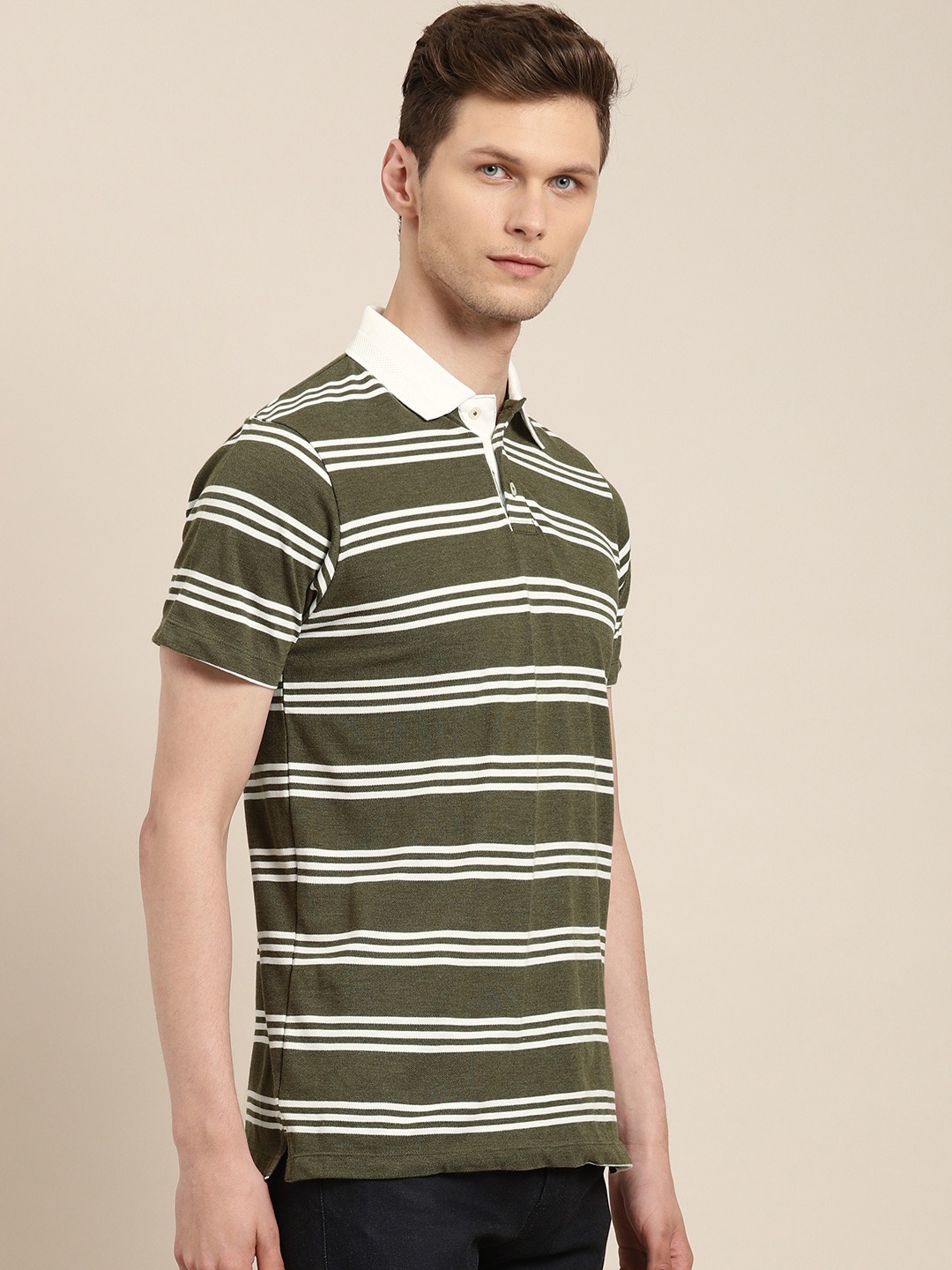 INVICTUS Men Striped Polo Collar T-shirt