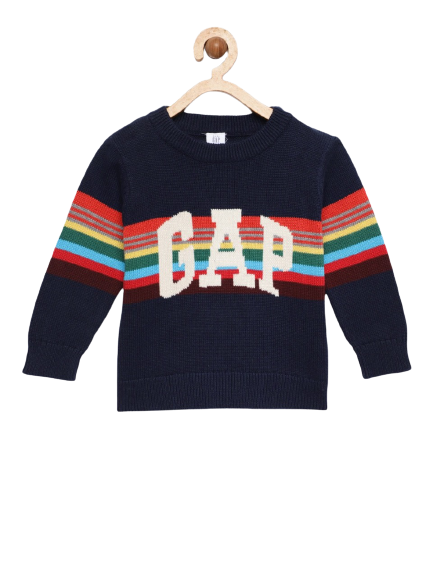 GAP Baby Boys' Crazy Stripe Logo Sweater