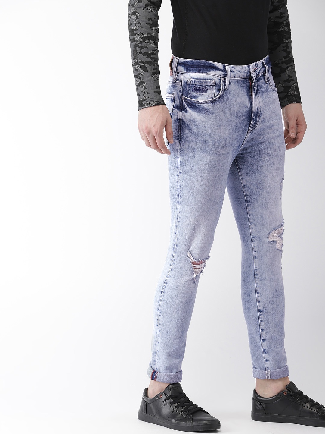 Superdry Men Skinny Fit Mildly Distressed Stretchable Jeans