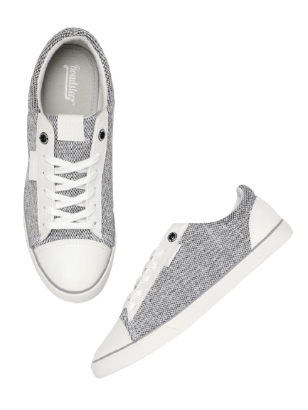 Roadster Men Grey & White Sneakers