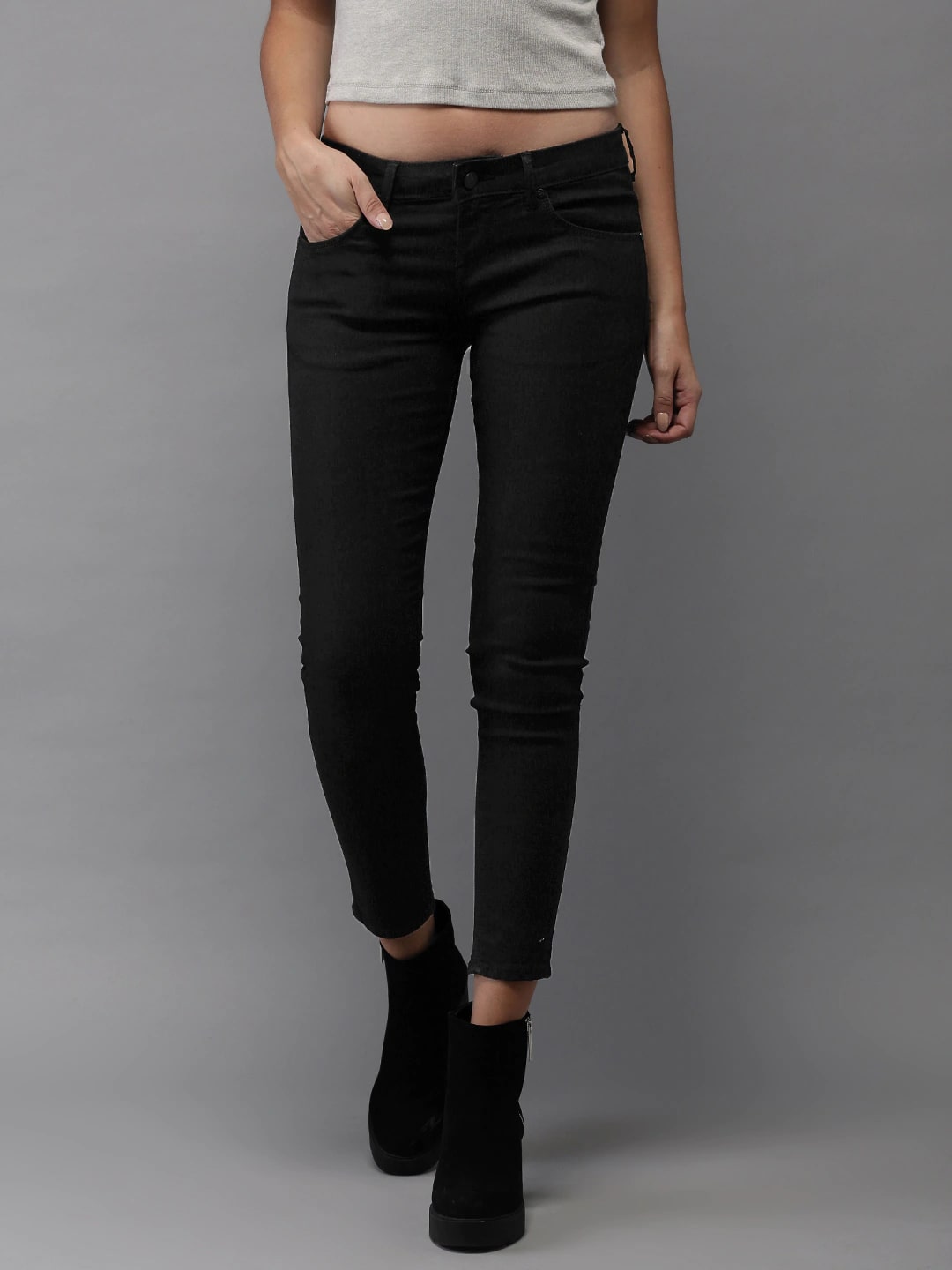 HERE&NOW Women Skinny Fit Clean Look Stretchable Jeans