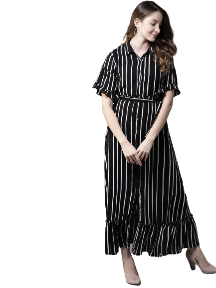 HERE&NOW Women Striped Maxi Dress