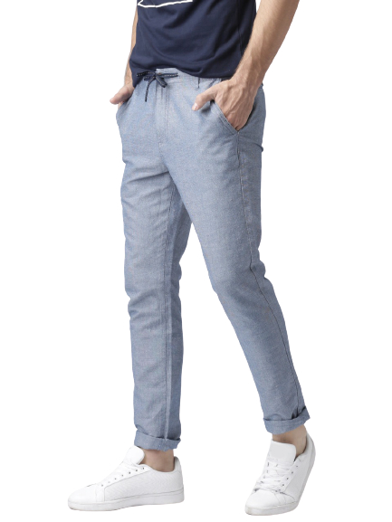 Mast & Harbour Men Linen Blend Casual Trousers