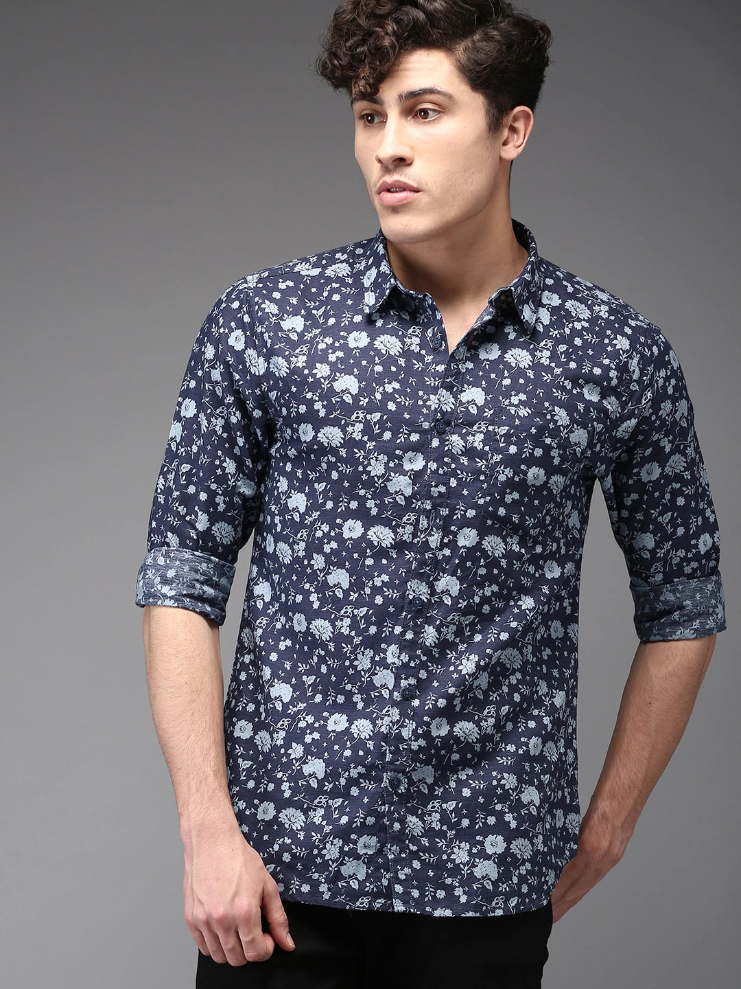 Moda Rapido Men Regular Fit Cotton Linen Printed Casual Shirt