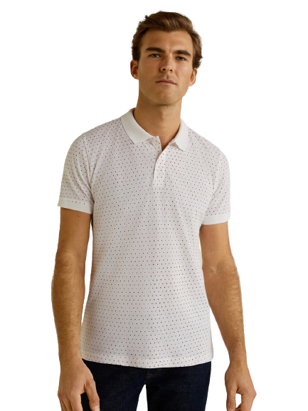 MANGO MAN Printed Polo Collar T-shirt