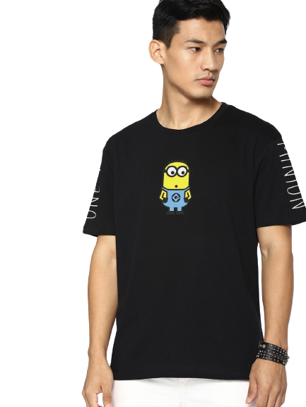 Minions by Kook N Keech Men Printed Round Neck T-shirt