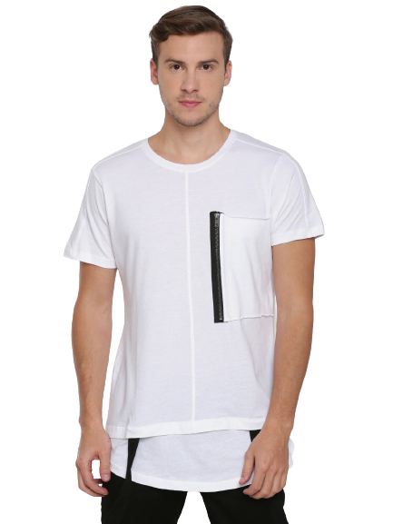 SKULT by Shahid Kapoor Men Solid Round Neck Longline T-shirt