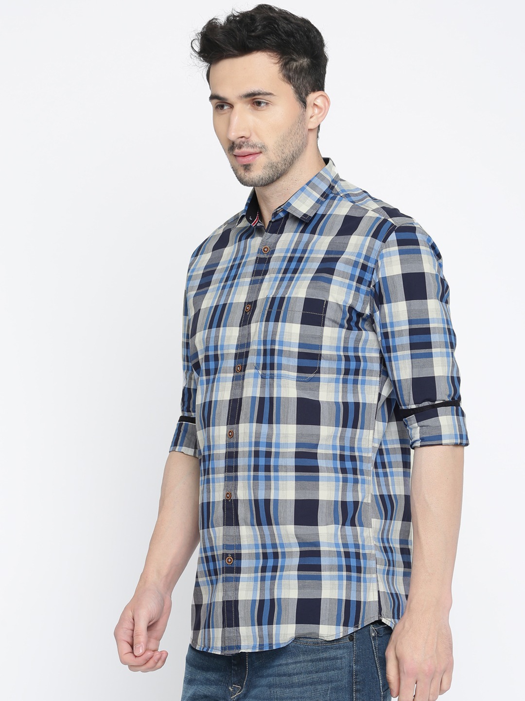 Nature Casuals Men Slim Fit Checked Casual Shirt