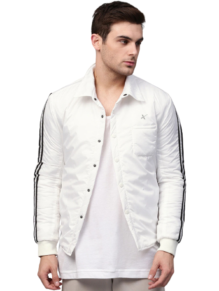 HRX by Hrithik Roshan Men White Solid Padded Jacket